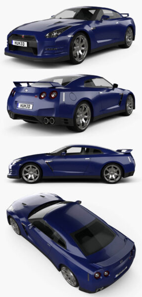 Nissan GT R R35跑车3D模型（OBJ,FBX,MAX,C4D,LWO）