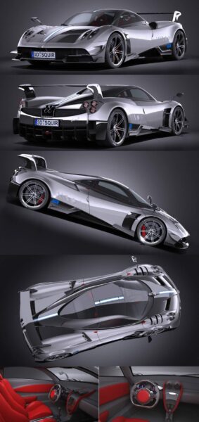 2016款帕加尼Pagani Huayra BC跑车3D模型（OBJ,FBX,MAX,C4D,LWO）