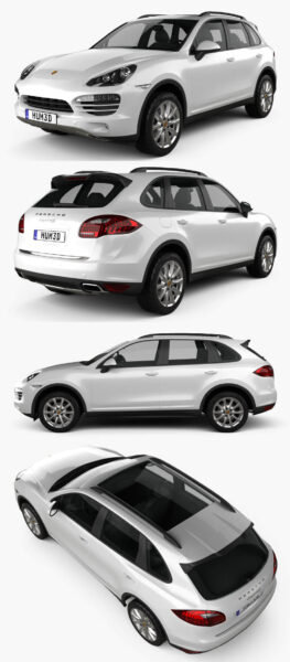 2011款保时捷卡宴Porsche Cayenne Hybrid汽车3D模型（OBJ,FBX,MAX,C4D,LWO）