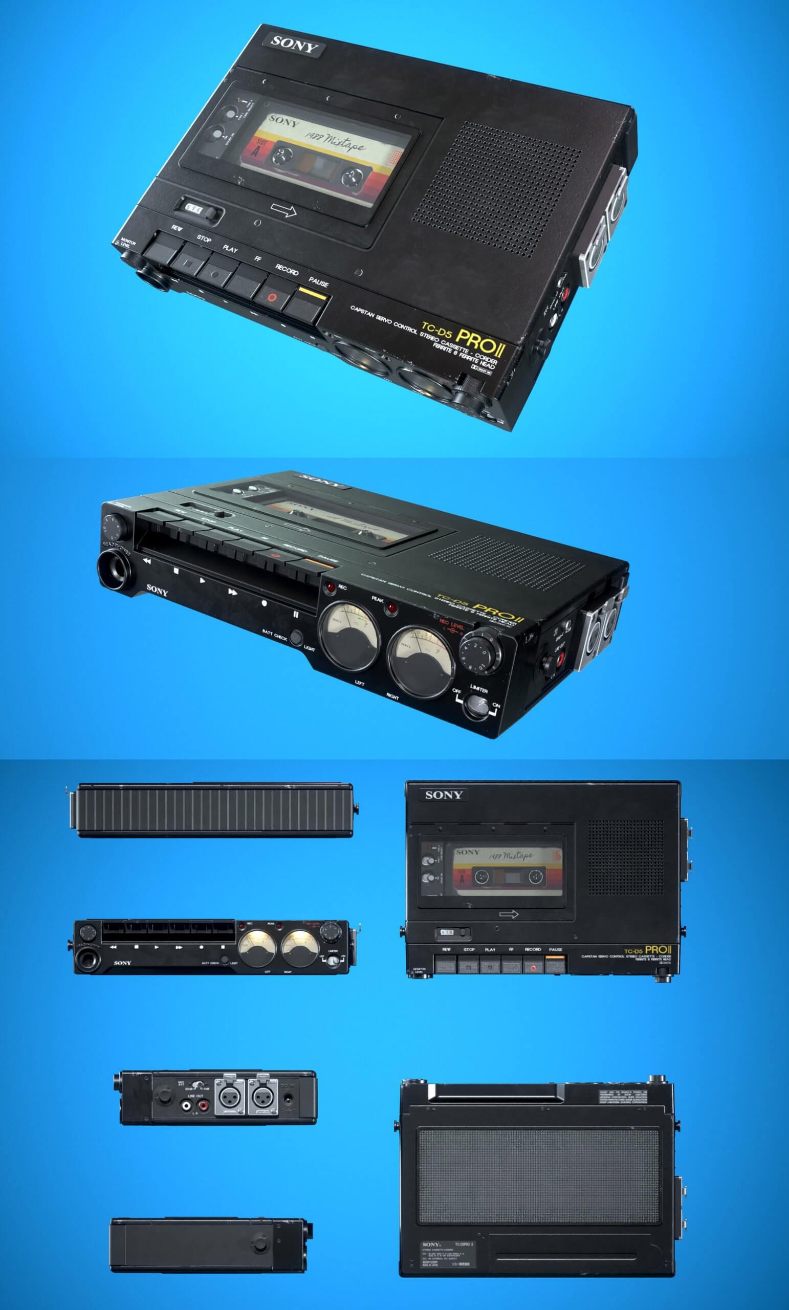 索尼Sony TC-D5 Pro II磁带播放器3D模型（OBJ,FBX,MAX）