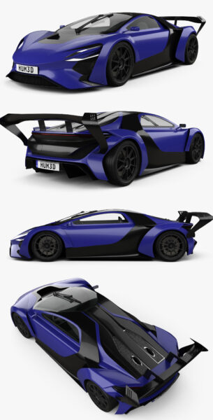 Techrules AT96 TREV 2016跑车3D模型（OBJ,FBX,MAX,C4D,LWO）