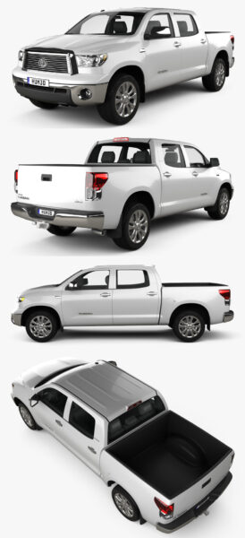 丰田Toyota Tundra CrewMax 2011款皮卡车3D模型（OBJ,FBX,MAX）