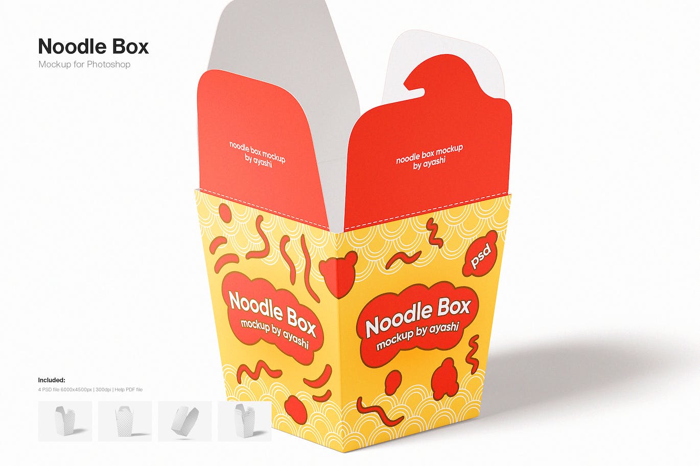 面条盒食品纸盒包装设计样机 (PSD)