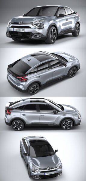 2021款Citroen雪铁龙C4汽车3D模型（OBJ,FBX,MAX,C4D,LWO）