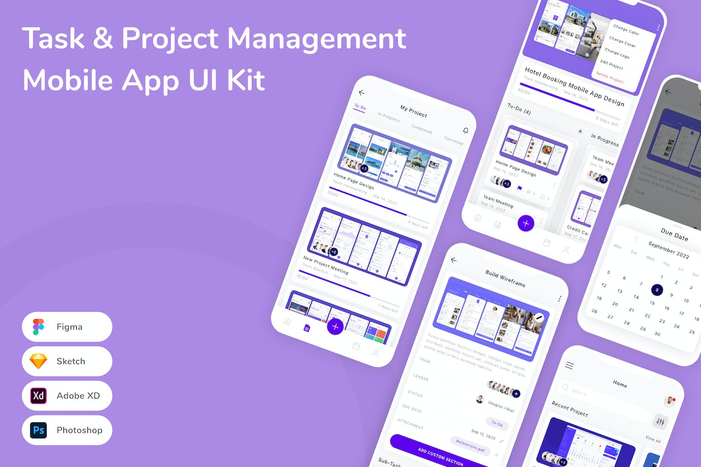 任务和项目管理 App UI Kit