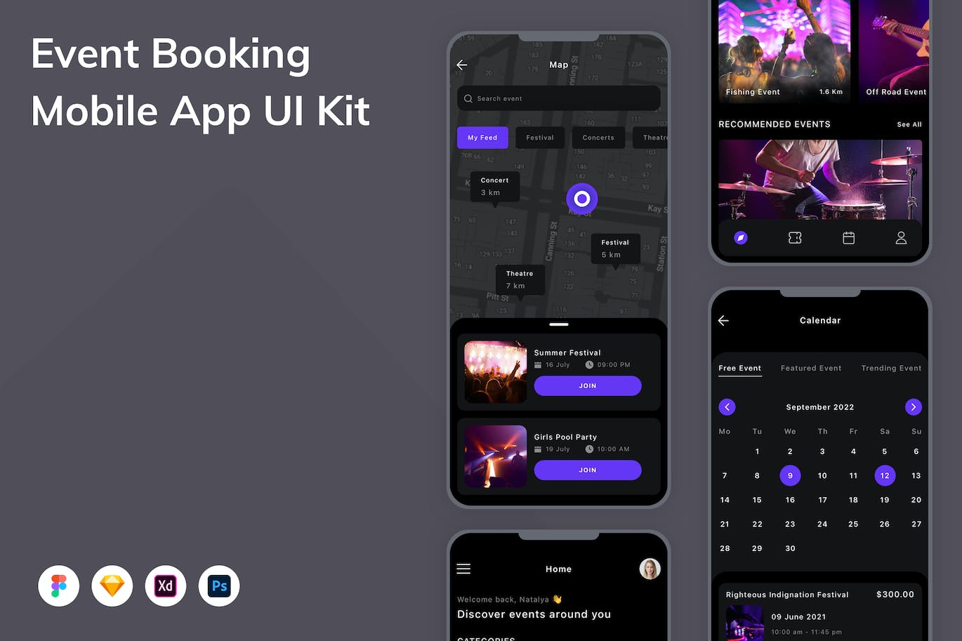 活动预订移动应用App UI Kit