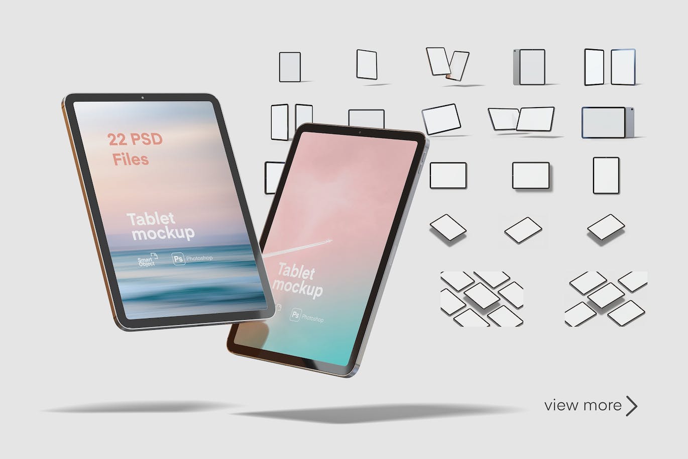 iPad Air 2022平板电脑样机 (PSD,1.33GB)