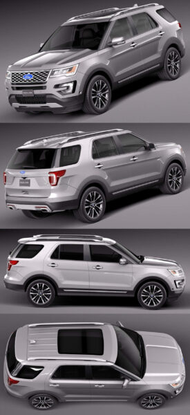 2016款Ford Explorer福特探险者七座SUV汽车3D模型（OBJ,FBX,MAX,C4D,LWO）