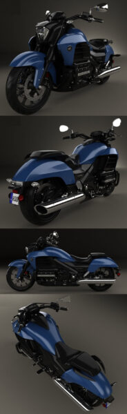2015款Honda本田Valkyrie GL1800C摩托车3D模型（OBJ,FBX,MAX,C4D,LWO）