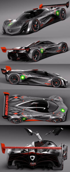 Mazda马自达Furai Concept 2008款赛车3D模型（OBJ,FBX,MAX,C4D,LWO）
