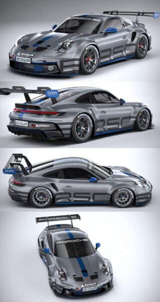 2021款Porsche保时捷911 GT3 Cup赛车3D模型（FBX,MAX）
