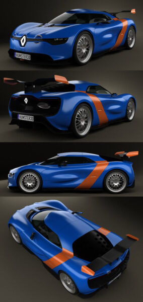 雷诺Renault Alpine A110 50 2014赛车3D模型（OBJ,FBX,MAX,C4D,LWO）