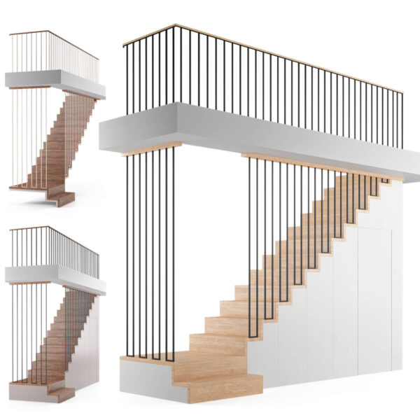 带储藏室的金属框架楼梯3D模型（OBJ,MAX）