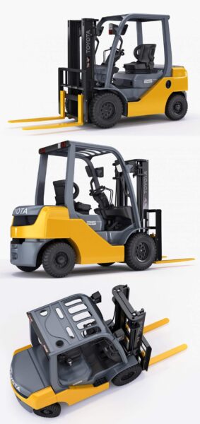 Toyota丰田8FD25叉车3D模型（OBJ,FBX,MAX,C4D,LWO）