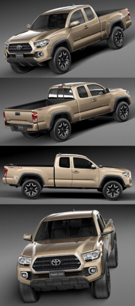 2016款丰田Toyota Tacoma TRD OffRoad皮卡车3D模型（FBX,C4D）