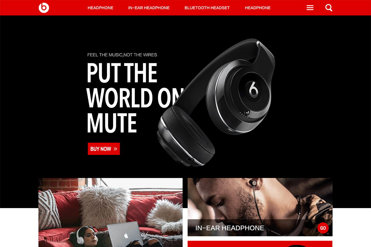 Beats耳机官网网页UI界面概念设计