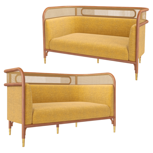 CorsaStyle Stone带镂空挡板的一体式布艺沙发3D模型（OBJ,FBX,MAX）