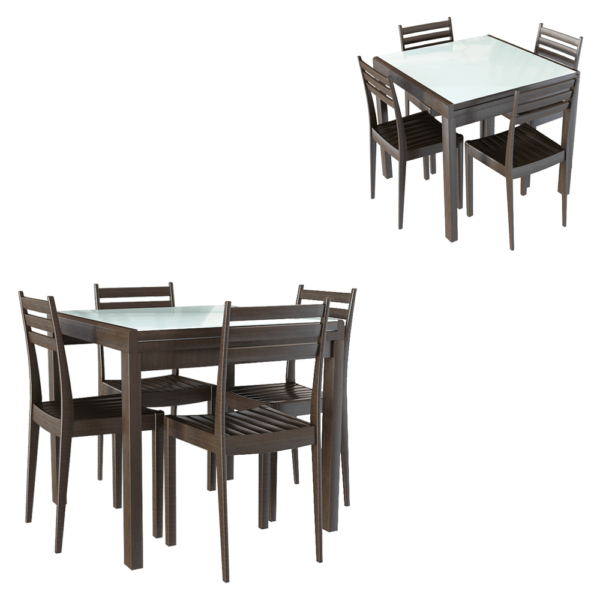 Svetlana Deryugina木质结构玻璃台面 方形餐桌椅3D模型（OBJ,FBX,MAX）