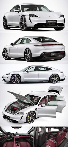 2020保时捷Porsche Taycan电动跑车3D模型（OBJ,FBX,MAX）