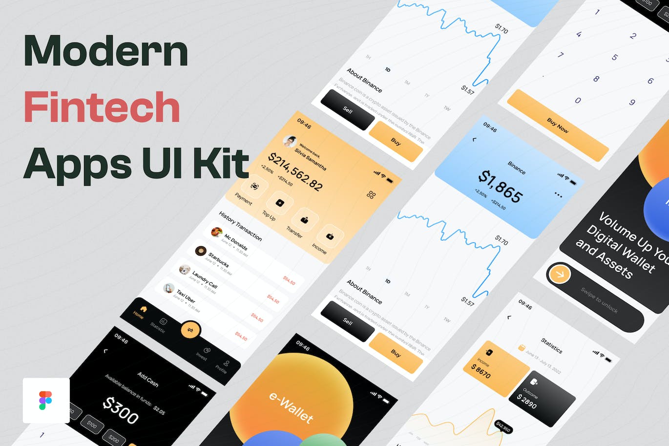 现代金融科技应用App UI Kit (FIG)