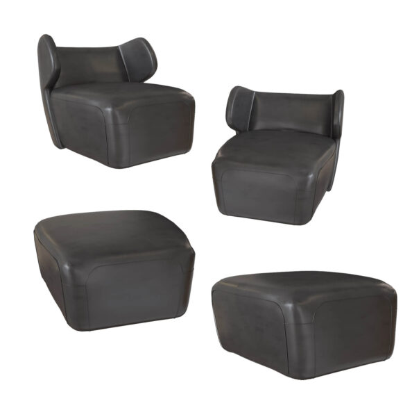 Ceccotti Collezioni DC系列单人皮革沙发 沙发凳3D模型（OBJ,FBX,MAX）