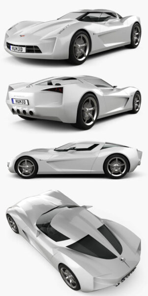 2009雪佛兰Chevrolet Stingray概念汽车3D模型（OBJ,FBX,MAX,C4D,LWO）