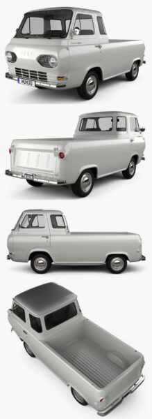 1963款Ford福特E系Econoline皮卡车3D模型（OBJ,FBX,MAX）