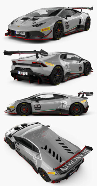 2017兰博基尼Lamborghini Huracan Super Trofeo跑车3D模型（OBJ,FBX,MAX,C4D,LWO）