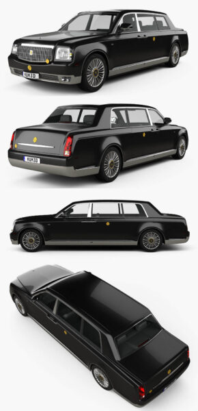 Toyota Century Royal2006款丰田日本皇室御用汽车3D模型（OBJ,FBX,MAX）