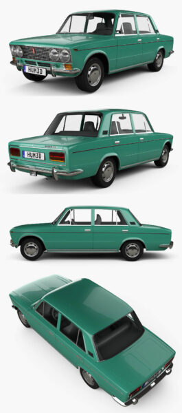1972 VAZ Lada 2103汽车3D模型（OBJ,FBX,MAX,C4D,LWO）