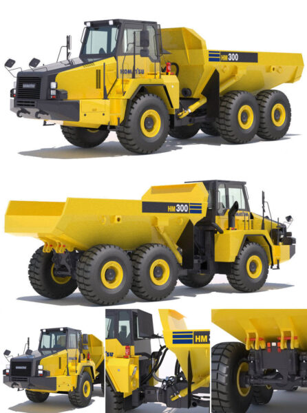 小松Komatsu HM300-2铰链式自卸车3D模型（OBJ,FBX,MAX,C4D,LWO）