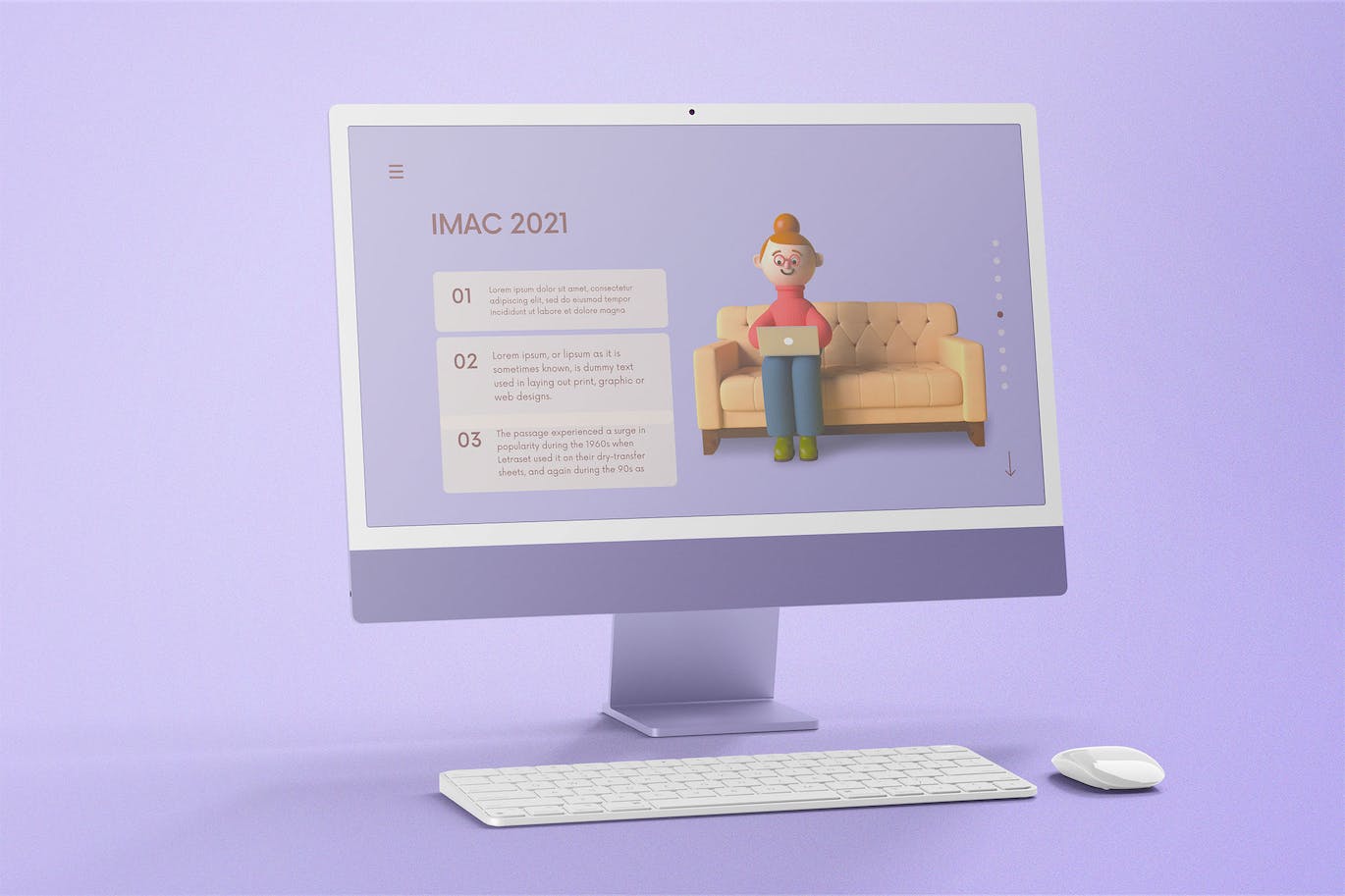 iMac M1苹果电脑显示器样机 (PSD)