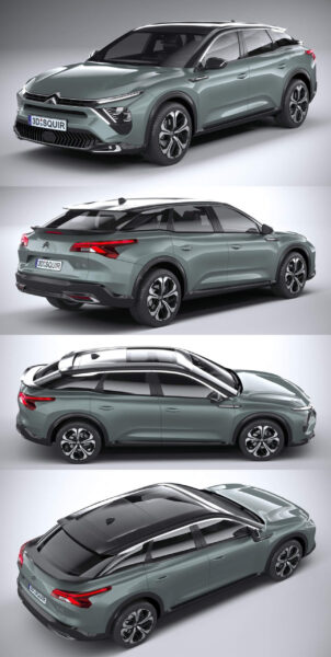 2022款雪铁龙Citroen C5 X凡尔赛汽车3D模型（OBJ,FBX,MAX,C4D,LWO）