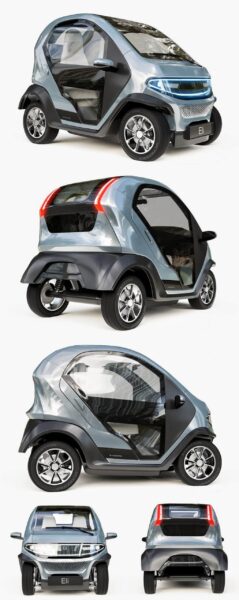 Eli Zero微型电动汽车3D模型（OBJ,FBX,MAX）