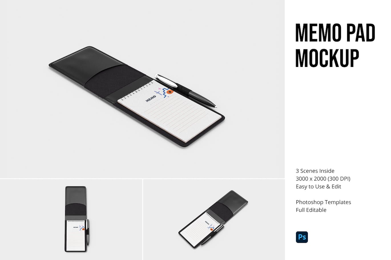 时尚高端商业商务质感笔记本VI设计样机展示模型mockups