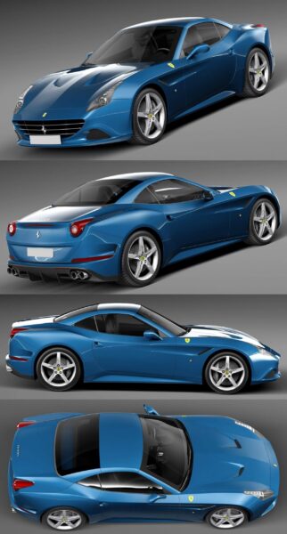 2015法拉利Ferrari California T跑车3D模型（OBJ,FBX,MAX,C4D,LWO）