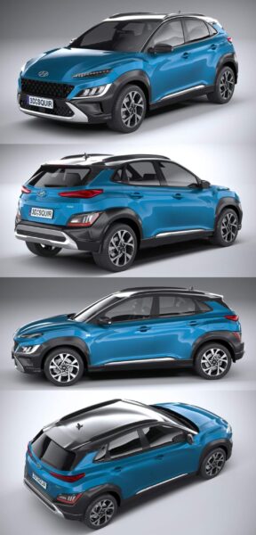 2021现代Hyundai Kona汽车3D模型（OBJ,FBX,MAX,C4D,LWO）