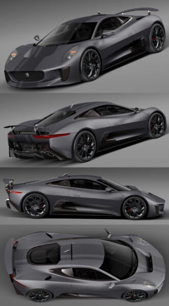 2014捷豹Jaguar C-X75跑车3D模型（OBJ,FBX,MAX,C4D,LWO）