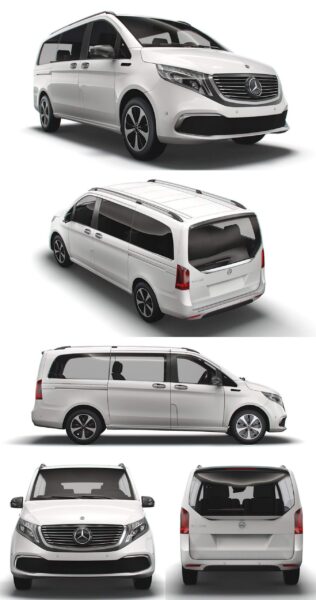 2021款Mercedes Benz奔驰Tourer Eqv面包车3D模型（OBJ,FBX,MAX）
