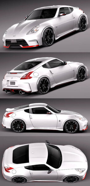 2015日产Nissan 370Z Nismo跑车3D模型（OBJ,FBX,MAX,BLEND,C4D,LWO）