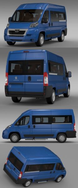 2006-2014标志Peugeot Boxer Window Van L2H2商用车车3D模型（OBJ,FBX,MAX,C4D,LWO）