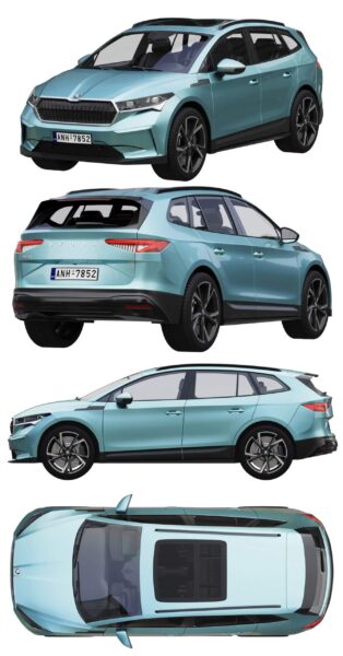斯柯达SKODA ENYAQ iV SUV汽车3D模型（OBJ,FBX,MAX）