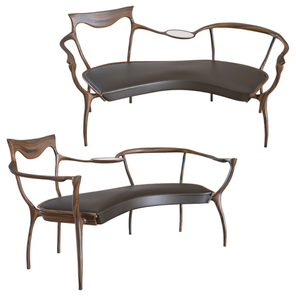 意大利Ceccotti Collezioni D.R.D.P.双人不对称扶手椅 沙发3D模型（OBJ,FBX,MAX）