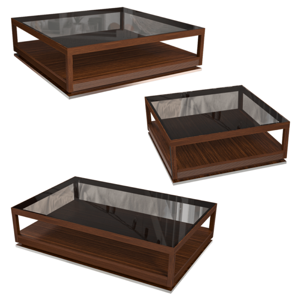 Ceccotti Collezioni I.C.S. Tavolino木质边框玻璃台面方形矮咖啡桌 茶几3D模型（OBJ,FBX,MAX）