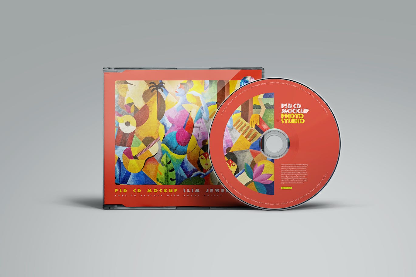 音乐CD光盘包装设计样机 (PSD)