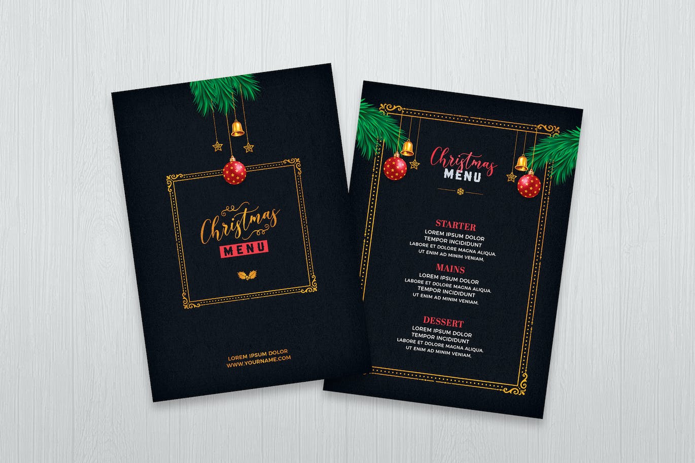 圣诞节餐厅菜单设计模板 (PSD)