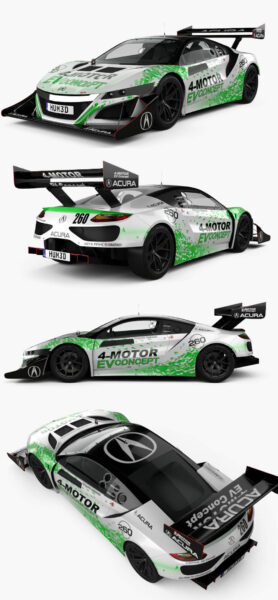 2017讴歌Acura NSX EV concept跑车3D模型（OBJ,FBX,MAX,C4D,LWO）