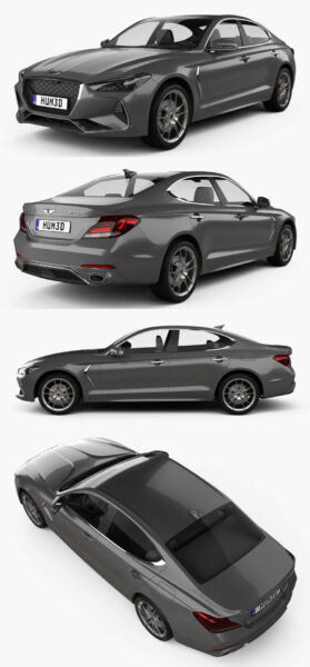 2020现代Genesis G70汽车3D模型（OBJ,FBX,MAX,C4D,LWO）