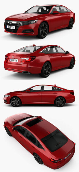 2021本田Honda Accord Sport US-spec sedan汽车3D模型（OBJ,FBX,MAX,C4D,LWO）