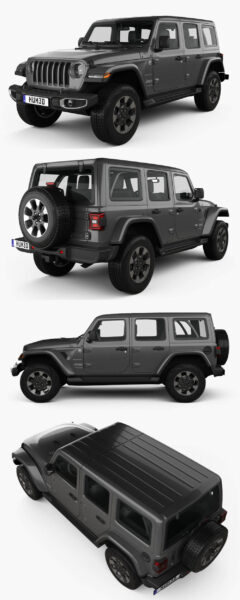 2020 Jeep Wrangler牧马人Unlimited Sahara越野车3D模型（OBJ,FBX,MAX,C4D,LWO）